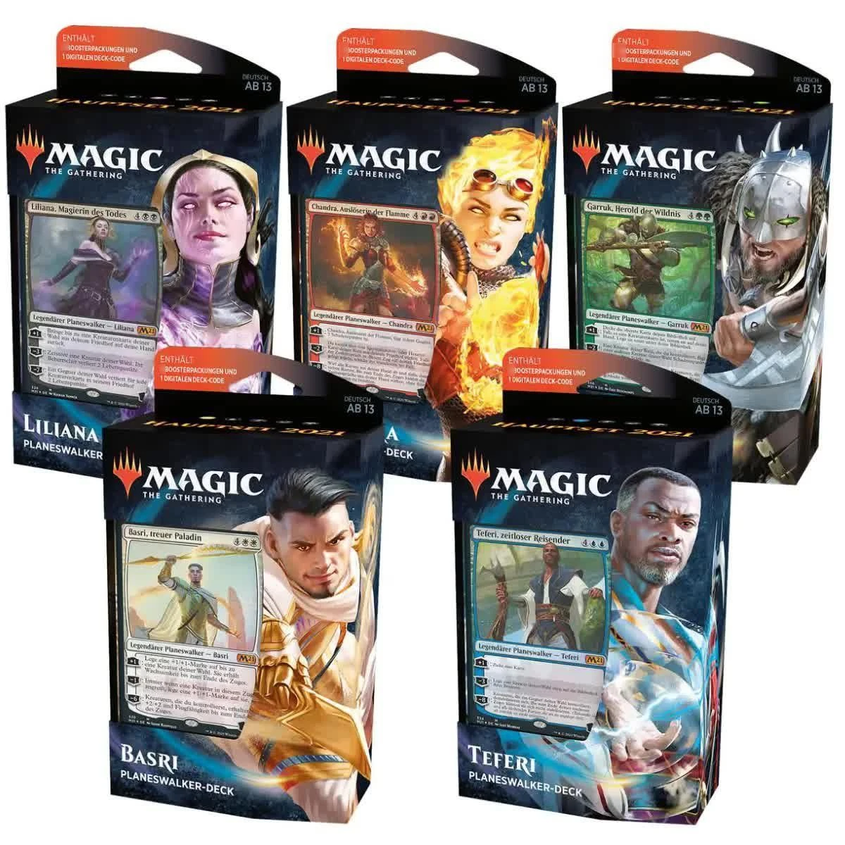 Wizards Of The Coast Magic 2021 Hauptset Planeswalker-Decks 5er Set (DE) 1 Wizards Of The Coast Magic 2021 Hauptset Planeswalker-Decks 5er Set (DE)